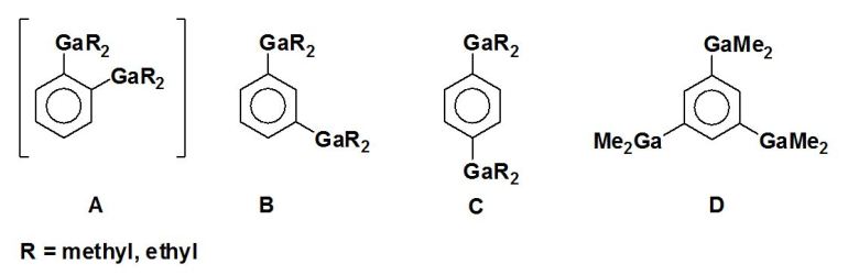 Dialkylgallyl-substituted benzene derivatives