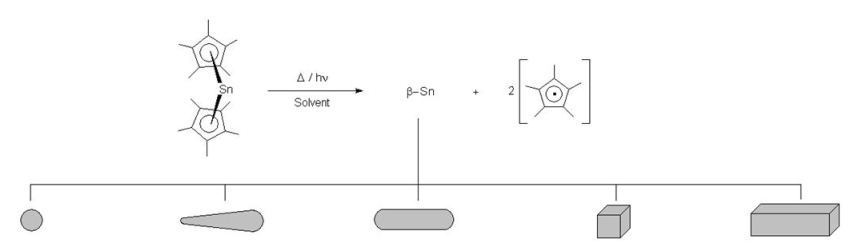 Nano- and microcrystalline tin particles with different morphology