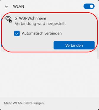 mit Wlan STWBI-Wohnheim verbinden